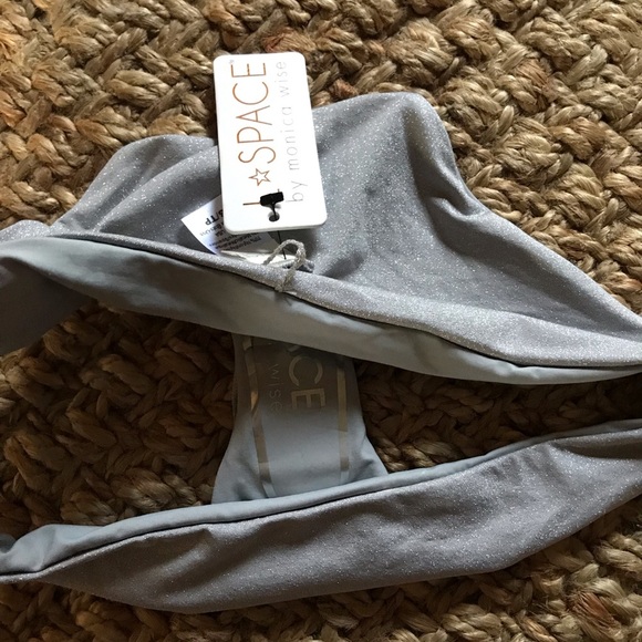 L*Space silvery GALAXY gray xs bikini bottom hipster cheeky seamless Lowrise - Picture 7 of 8